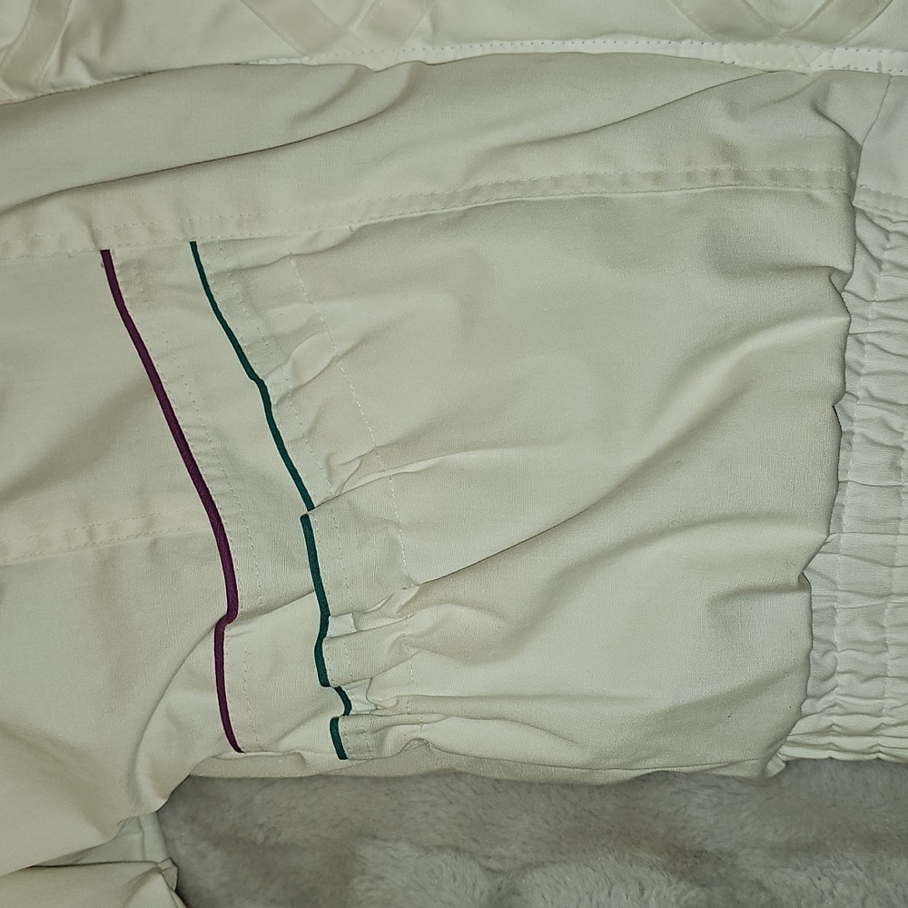 Vintage Izzi Ski Puffer Jacket Coat Womens M White Purple Teal 80s 90s Rare - Picture 9 of 13